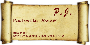 Paulovits József névjegykártya