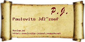 Paulovits József névjegykártya