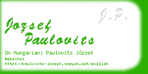 jozsef paulovits business card